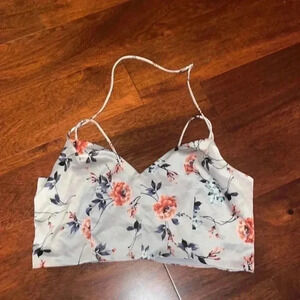 Floral silky crop top